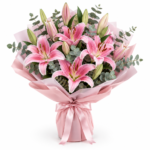 Pembe Lilyum Buketi